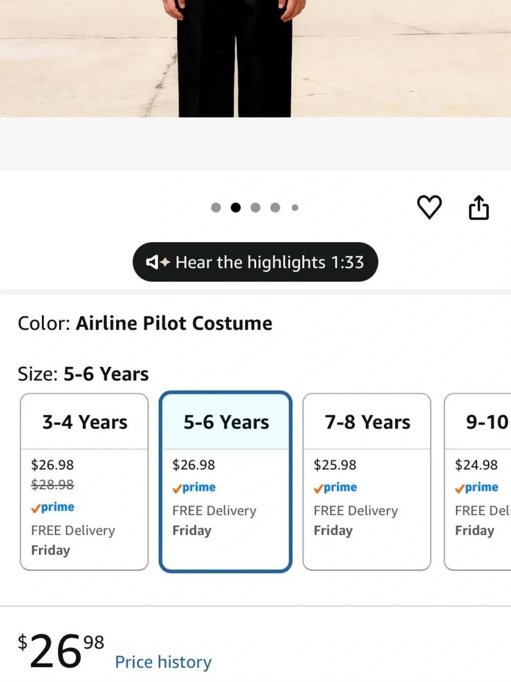 Kids Pilot Costume for Boys Airline Captain Pilot